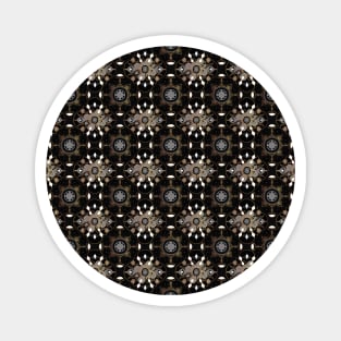 Mandala Black Floral Indian Magnet